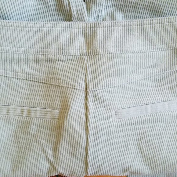 NEW WOMEN VELVET CROPPED WIDE GREEN PANTS JEANS M - Picture 6 of 7